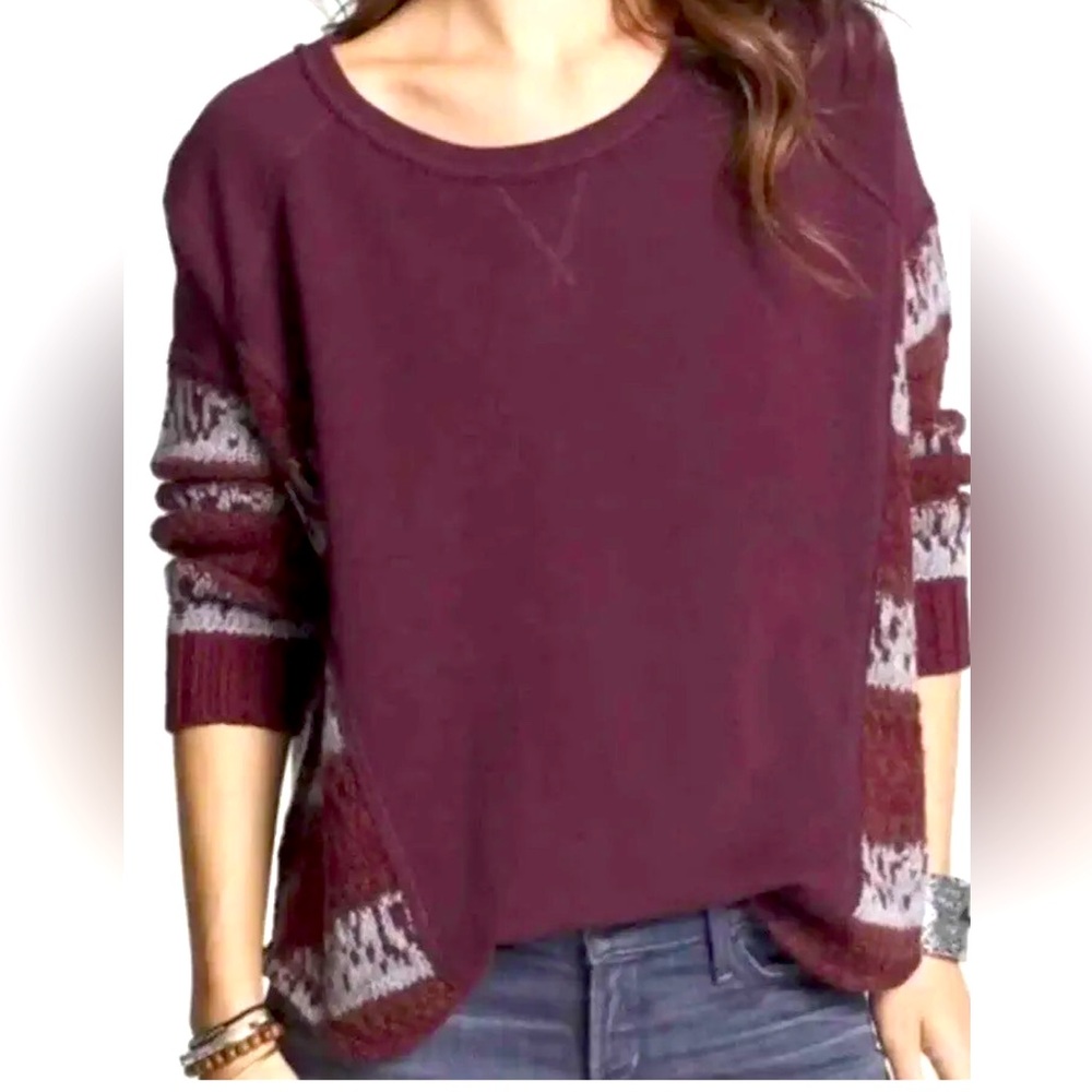 Free People “Beautiful Sinner” Pullover Sweater Top Knit Wool Blend XS